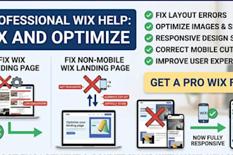 fix wix landing page and fix non mobile wix studio landing page website redesign