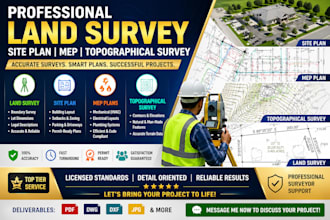 provides land survey, site plan, mep typographical survey with surveyor