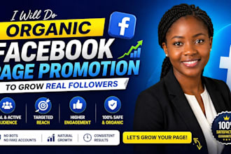 do organic facebook page promotion to grow real followers