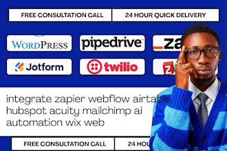 integrate zapier webflow airtable hubspot acuity mailchimp ai automation wix web