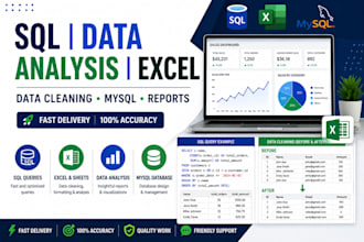do sql queries, data cleaning and excel data analysis
