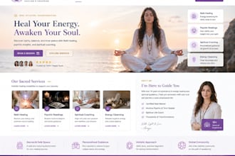 design a spiritual wix website for reiki healers, psychics, and coaches