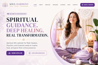 design a spiritual wix website for reiki healers, psychics, and coaches