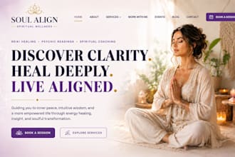 design a spiritual wix website for reiki healers, psychics, and coaches