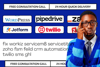 fix workiz servicem8 servicetitan zoho fsm feild crm automation twilio sms ghl