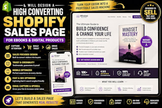 design a high converting shopify sales page for ebooks and digital products
