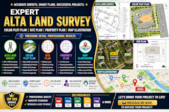 do alta land survey, color plot plan, site plan, property plan, map illustration