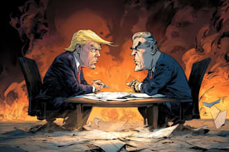 create an political cartoon art
