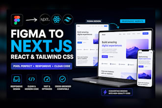 convert figma to nextjs react tailwind CSS website