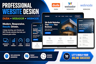 design responsive duda, webador and webnode website for business growth