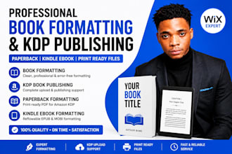 do book formatting, kdp book publishing, paper back, kindle ebook formatting