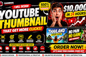 design custom youtube thumbnail 3d cartoon animations for kids and music