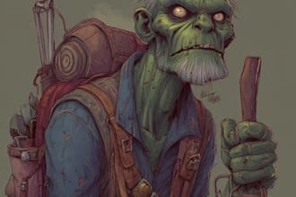 drawing zombie monster horror characters in my own style
