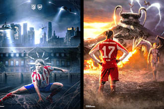 create sports posters with photo manipulation and ai for you