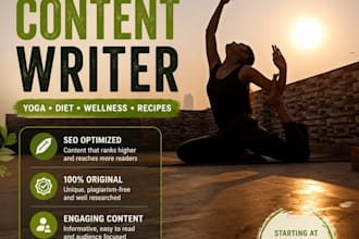 write wellness articles, fitness blogs and diet plans