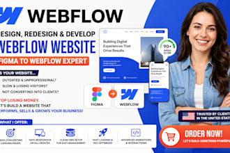 design redesign and develop webflow website  figma to webflow expert