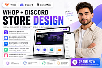 whop shop discord community digital product bettermode clipping store design