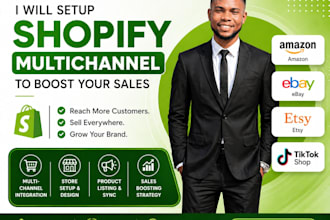 setup shopify multichannel store and integrate amazon ebay etsy tiktok shop