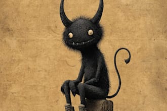 illustrate handmade horror monsters and characters