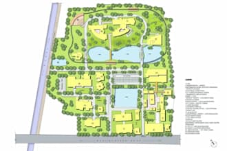 render master plan, site plan, subdivision, town plan and urban planning design