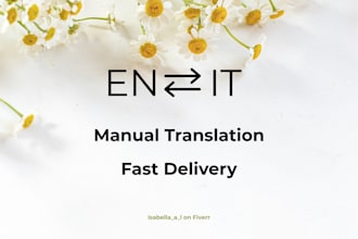 translate english to italian and italian to english manually