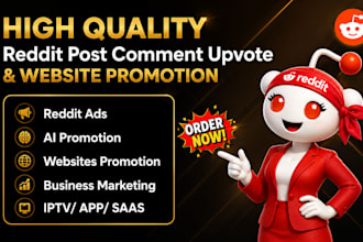 promote iptv web ink, ecommerce, saas, ai business website via best reddit seo