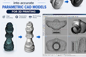 covert stl or mesh into accurate parametric cad cad model for 3d printing