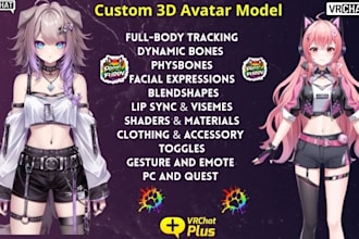 custom furry vrchat avatar, anime vtuber, nsfw vtuber model, anime nsfw avatar,