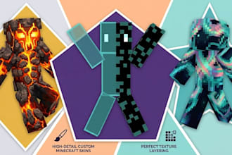 design high quality custom minecraft skins and personalized hud within 24 hours