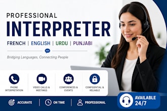 provide professional french urdu punjabi interpretation
