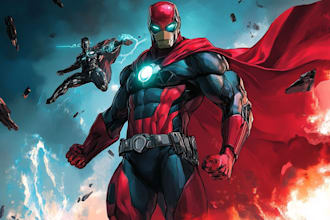 draw a superhero cartoon characters for you