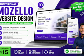 design or redesign strikingly mozello magento website landing page online store