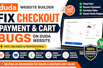 fix checkout payment cart bugs on duda carrd wix wordpress website builder fast