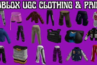 design roblox clothing, shirt, and pants for  your avatar or group