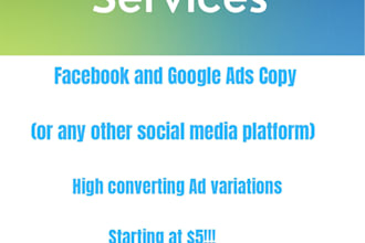 write conversion focused facebook and google ad copy
