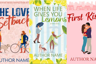 do custom romance book cover illustration amazon kdp cover ebook cover design