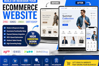 design high converting zyro ionos jimdo shift4shop ecommerce website