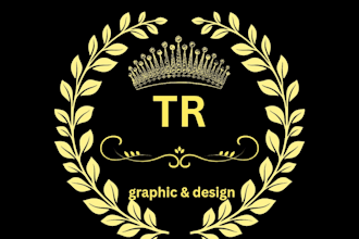 design a modern royal luxury minimalist logo with golden crown and peacock