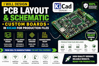 design pcb layout schematic circuit, custom boards in kicad for production files