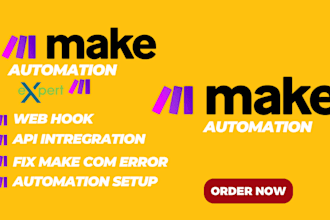 create make com automations, fix make com set up make com automation