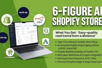 build automated ai shopify dropshipping store or shopify website design