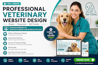 reate professional veterinary hospital, animal clinic, pet care website design