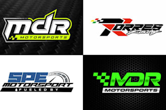 do motorsports car bike racing team or club logo design