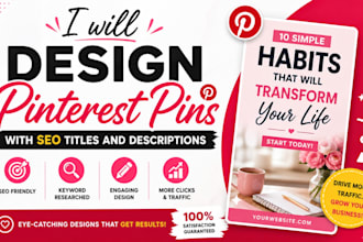 design pinterest pins with SEO titles and descriptions