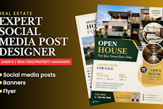 open house social media posts and banners design