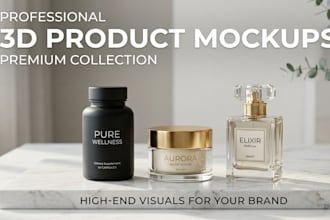 design premium 3d product mockups