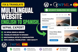 fix and translate multilingual website english to spanish translation wpml issue