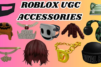 create custom roblox ugc chain and text, pendant , necklace, layered clothing
