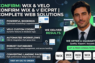design or redesign wix website wix booking wix velo wix database landing page
