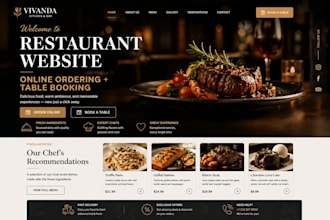 design a restaurant website with online ordering and table reservation